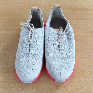 Cole Haan Original Grand Gray and Hot Pink Knit Oxfords